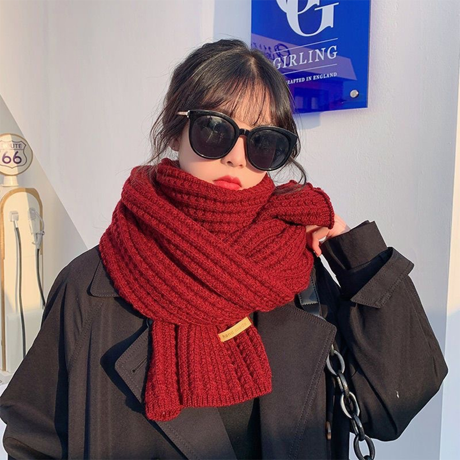Wool Scarf Men - Толстый вязаный теплый кашемировый шарф, шейный