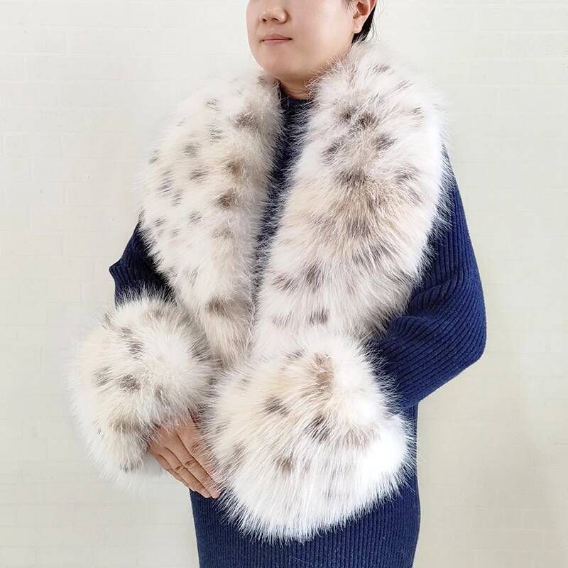 Shawl Wrap Winter - Большой женский шарф из искусственного лисьего