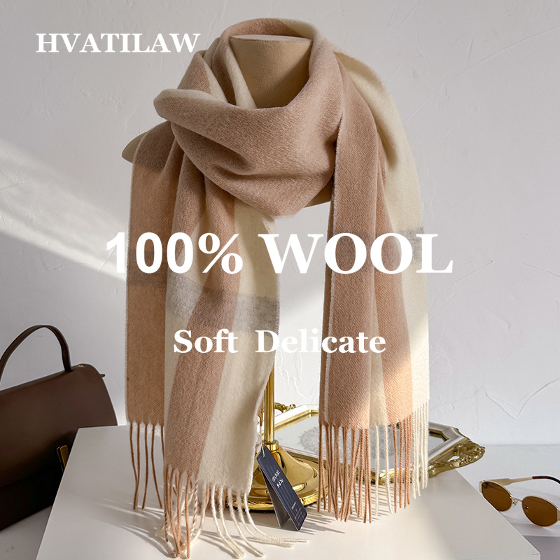 Wool Scarf Men - Шарф из 100% шерсти в клетку