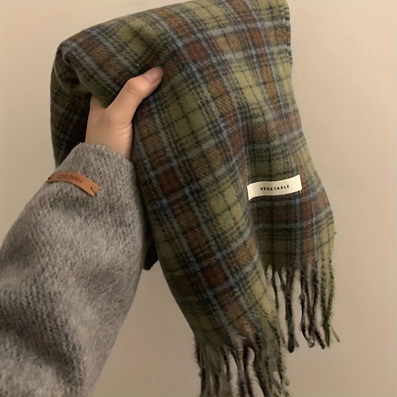 Винтажный зеленый клетчатый ша – обзор и цена Cashmere Pashmina Wrap